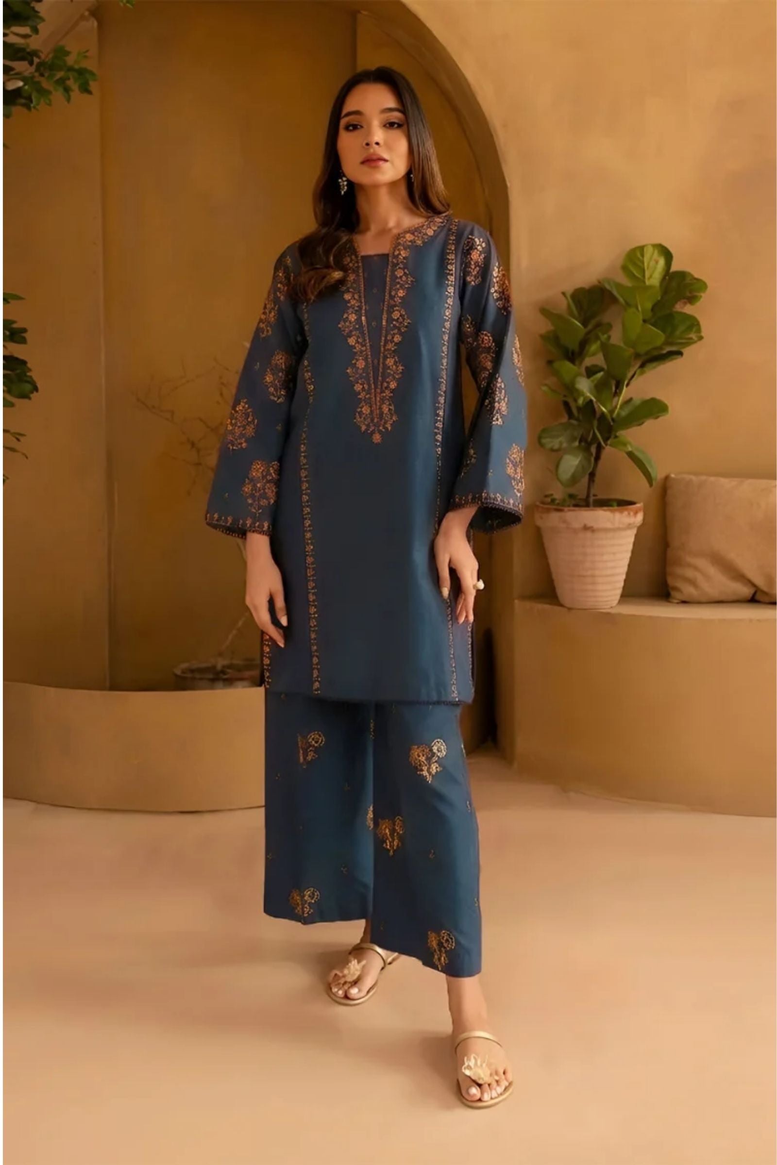 BATIK - 2PC LAWN EMB SHIRT WITH LAWN EMB TROUSER - D 91