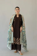URGE - 3PC LAWN EMB SHIRT WITH MONARK PRINTED DUPATTA AND DYED TROUSER - EL329