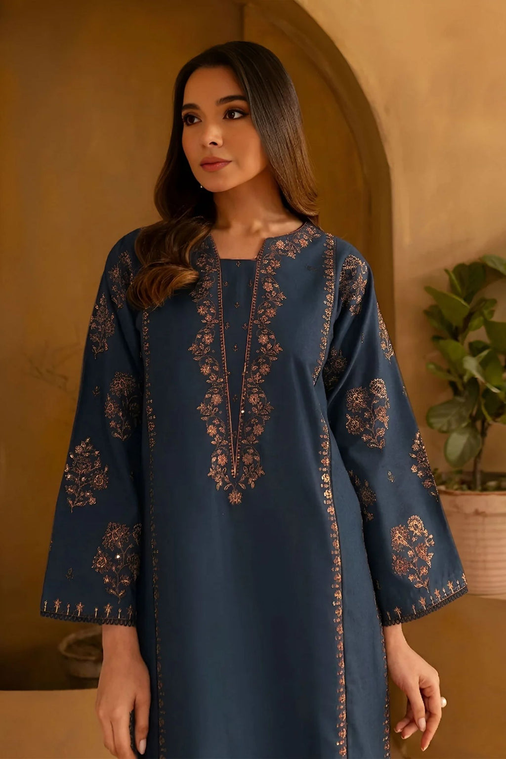BATIK - 2PC LAWN EMB SHIRT WITH LAWN EMB TROUSER - D 91