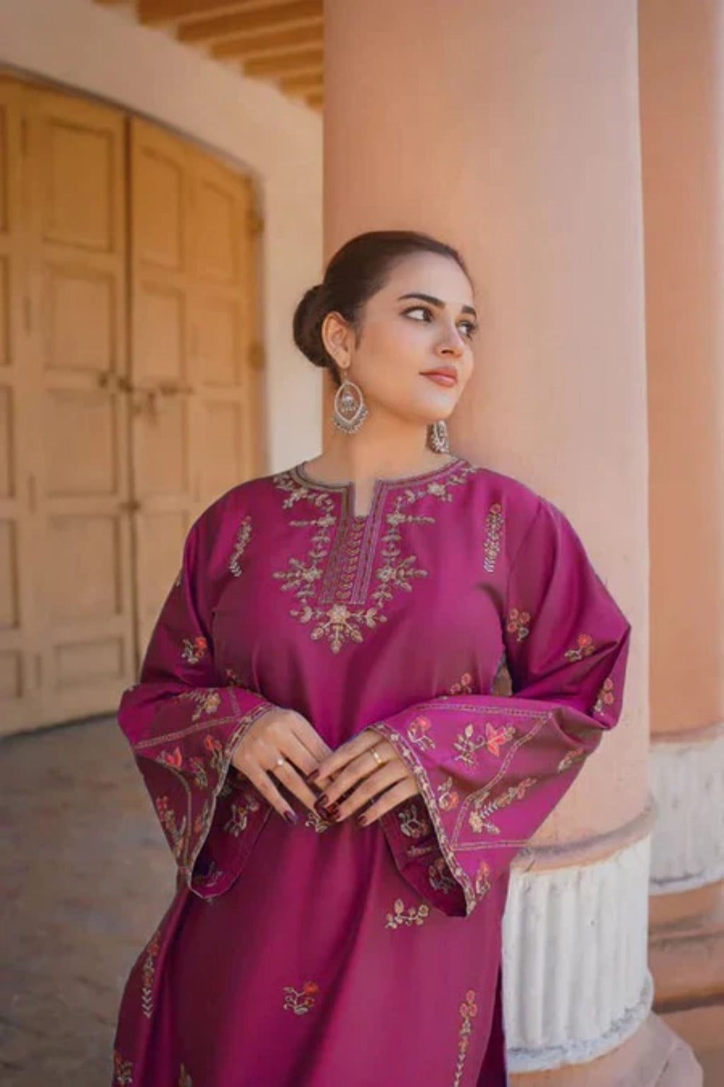URGE - 2PC LAWN EMB SHIRT WITH LAWN EMB TROUSER - D 03