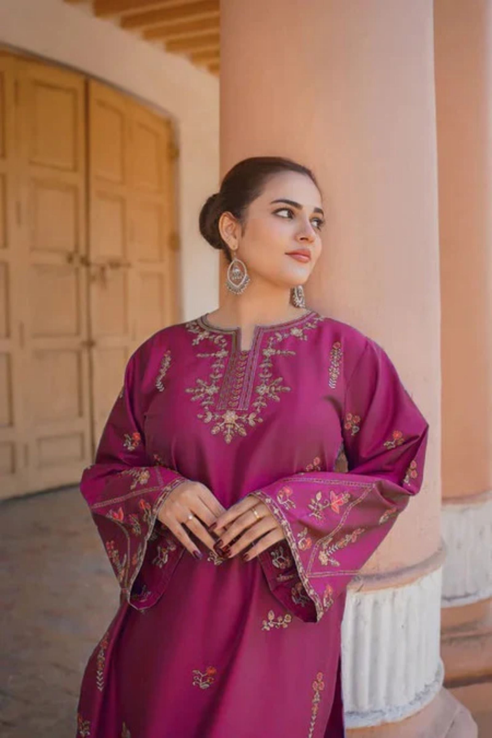 URGE - 2PC LAWN EMB SHIRT WITH LAWN EMB TROUSER - D 03