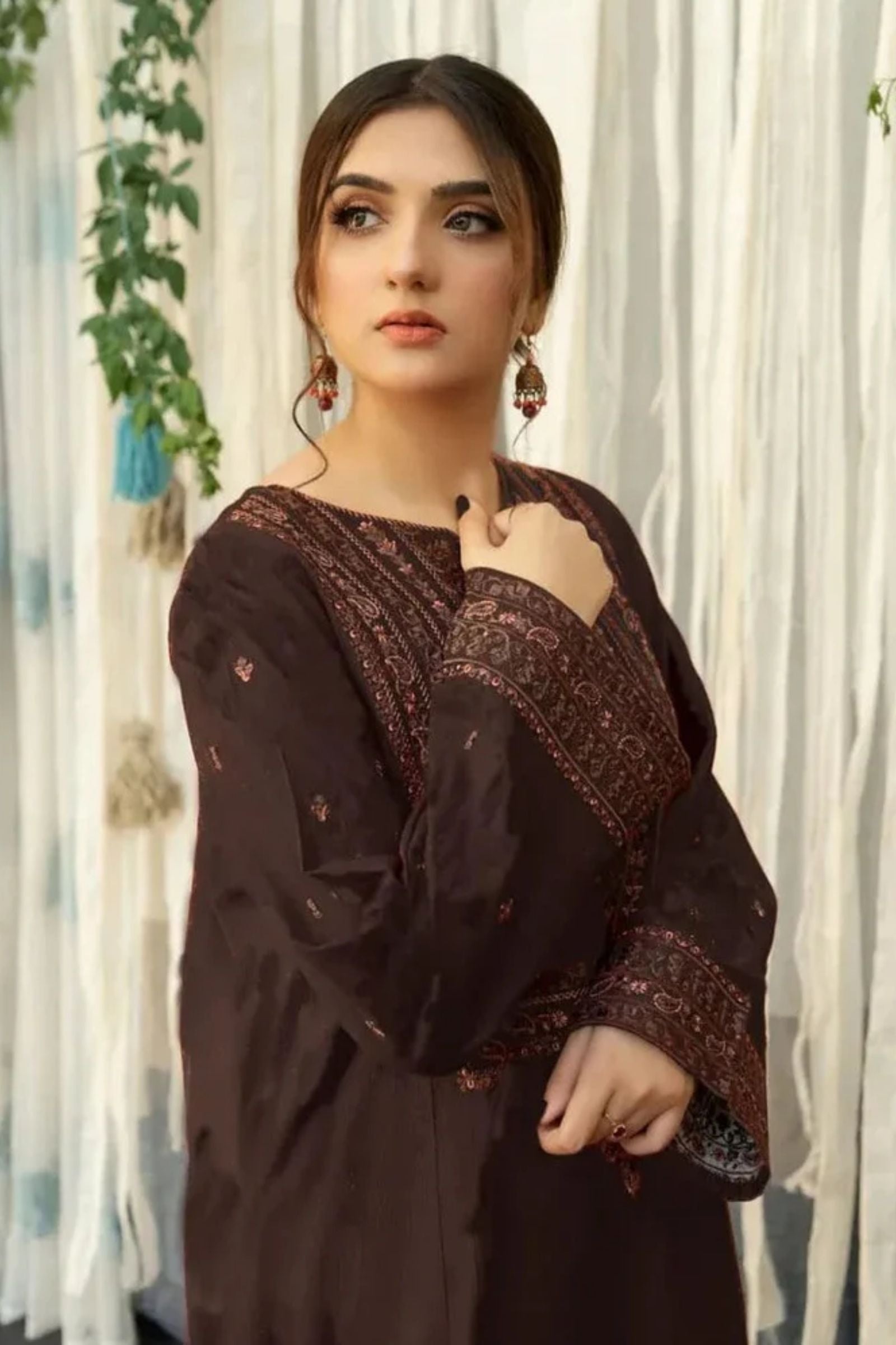 URGE - 3PC LAWN EMB SHIRT WITH MONARK PRINTED DUPATTA AND DYED TROUSER - EL159