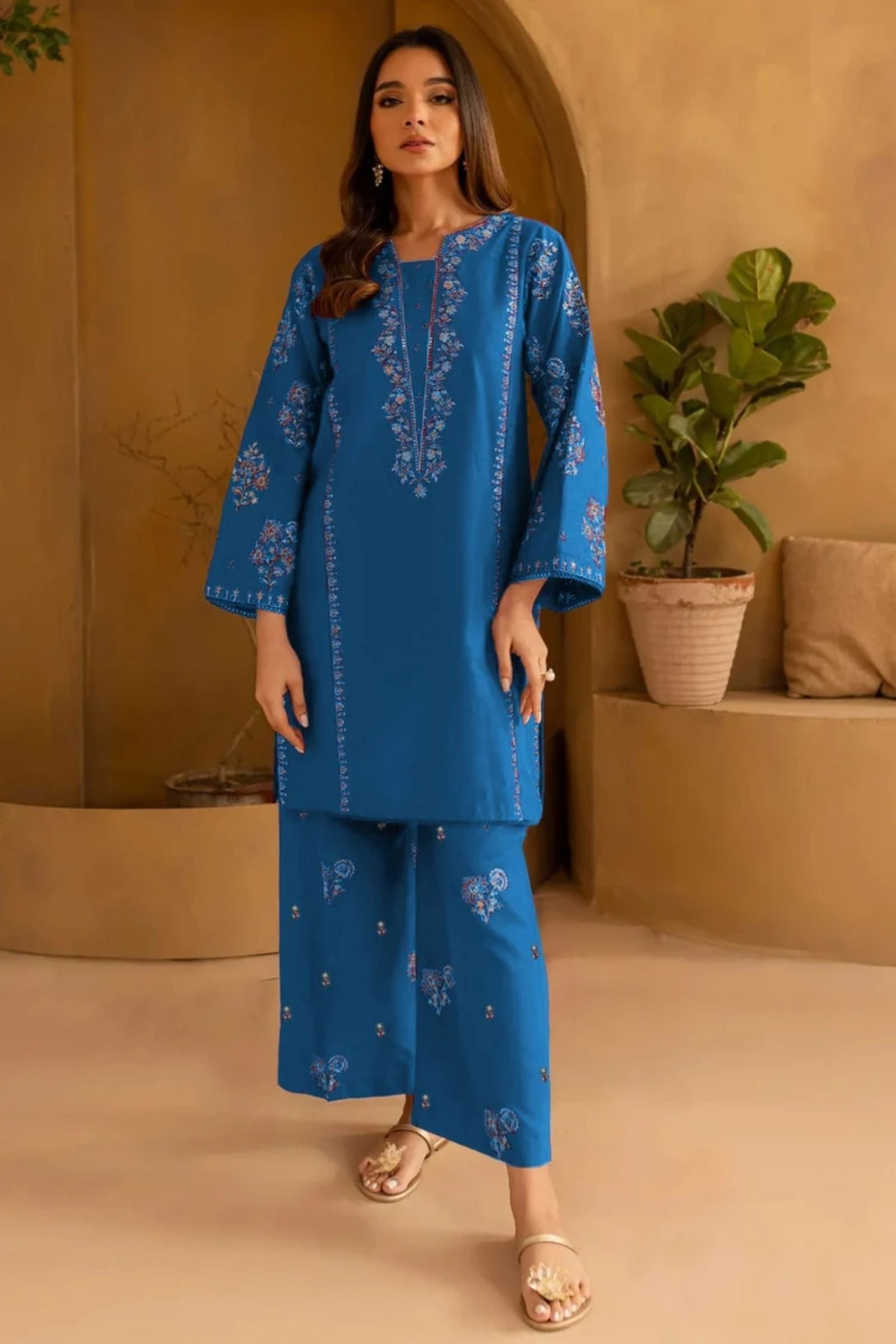 BATIK - 2PC LAWN EMB SHIRT WITH LAWN EMB TROUSER - D 16