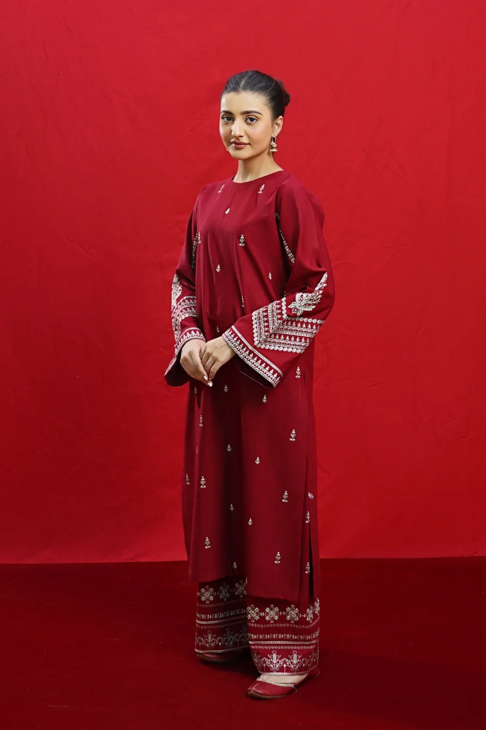URGE - 2PC LAWN EMB SHIRT WITH LAWN EMB TROUSER - EL5797