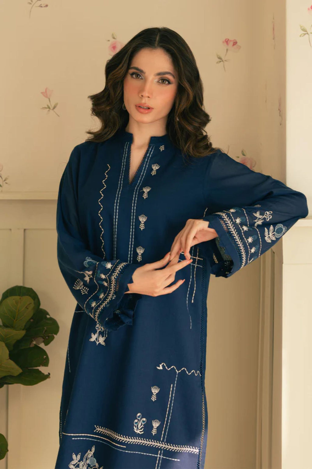 LAAM - 2PC LAWN EMB SHIRT WITH LAWN DYED TROUSER - AS 2602