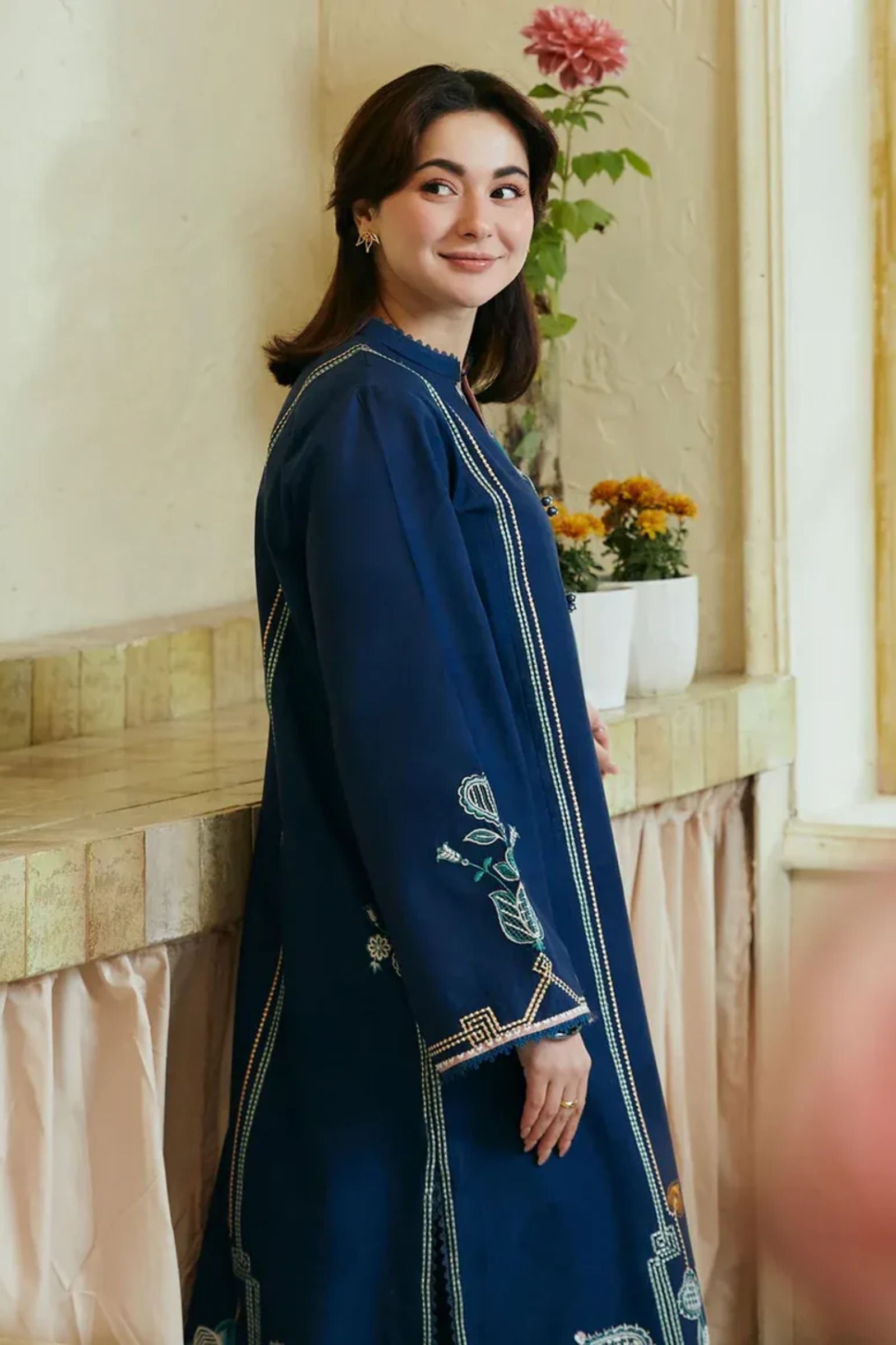 COCO- 3PC LAWN EMB SHIRT WITH MONARK PRINTED DUPATTA AND DYED TROUSER - EL189