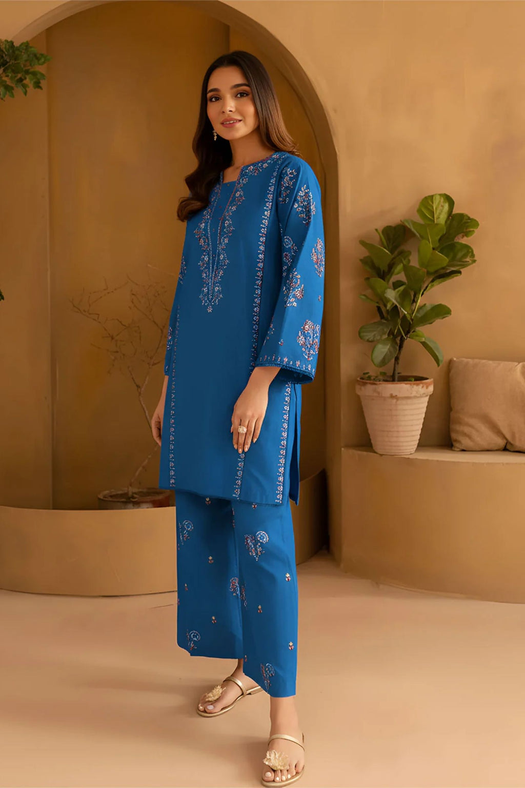 BATIK - 2PC LAWN EMB SHIRT WITH LAWN EMB TROUSER - D 16