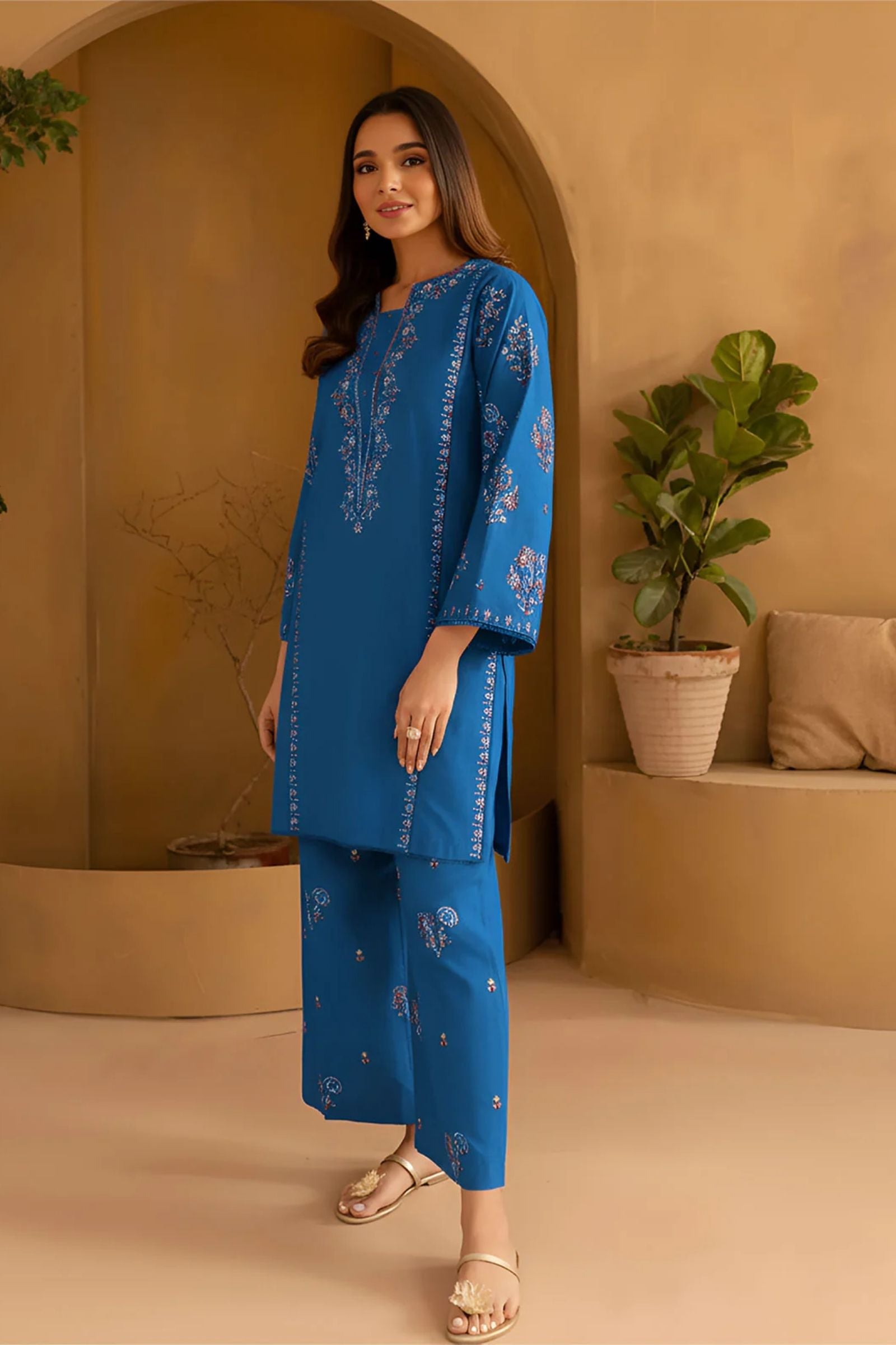 BATIK - 2PC LAWN EMB SHIRT WITH LAWN EMB TROUSER - D 16