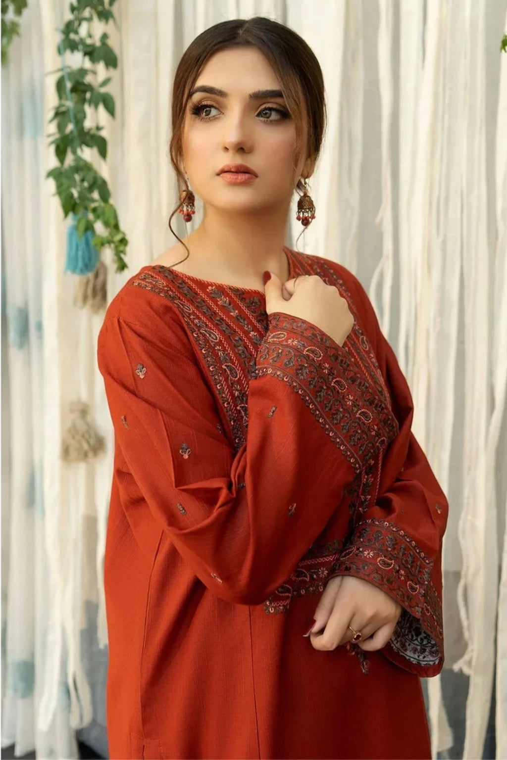 URGE - 3PC LAWN EMB SHIRT WITH MONARK PRINTED DUPATTA AND DYED TROUSER - EL158