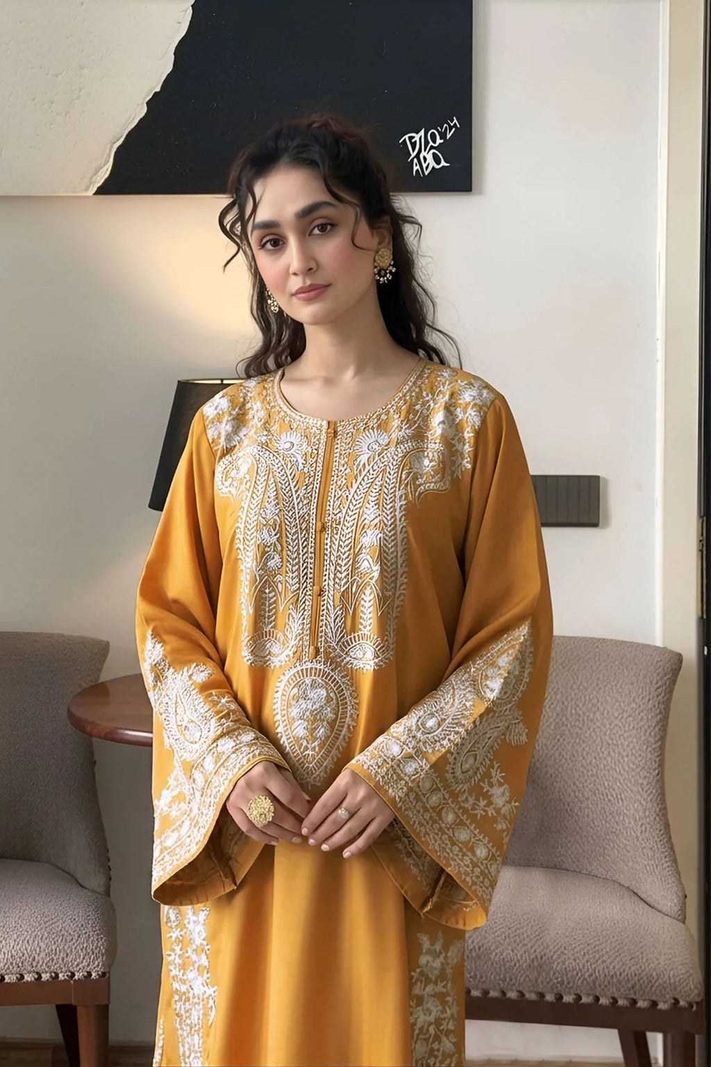 MIRANA - 2PC LAWN EMB SHIRT WITH LAWN DYED TROUSER - D 96