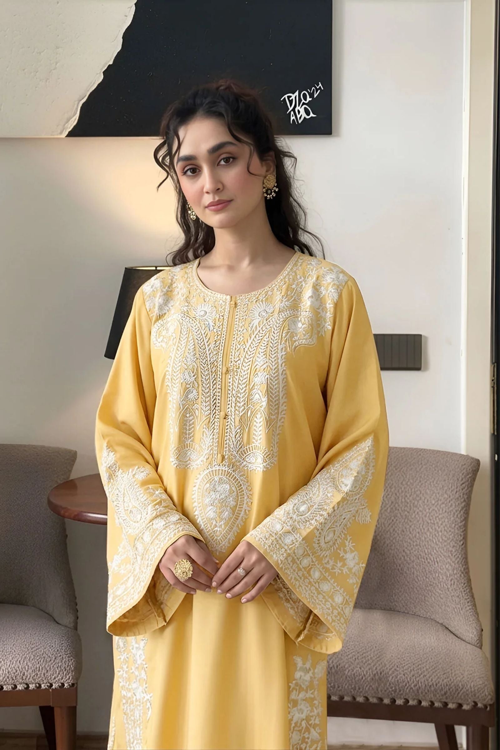 MIRANA - 2PC LAWN EMB SHIRT WITH LAWN DYED TROUSER - D 95