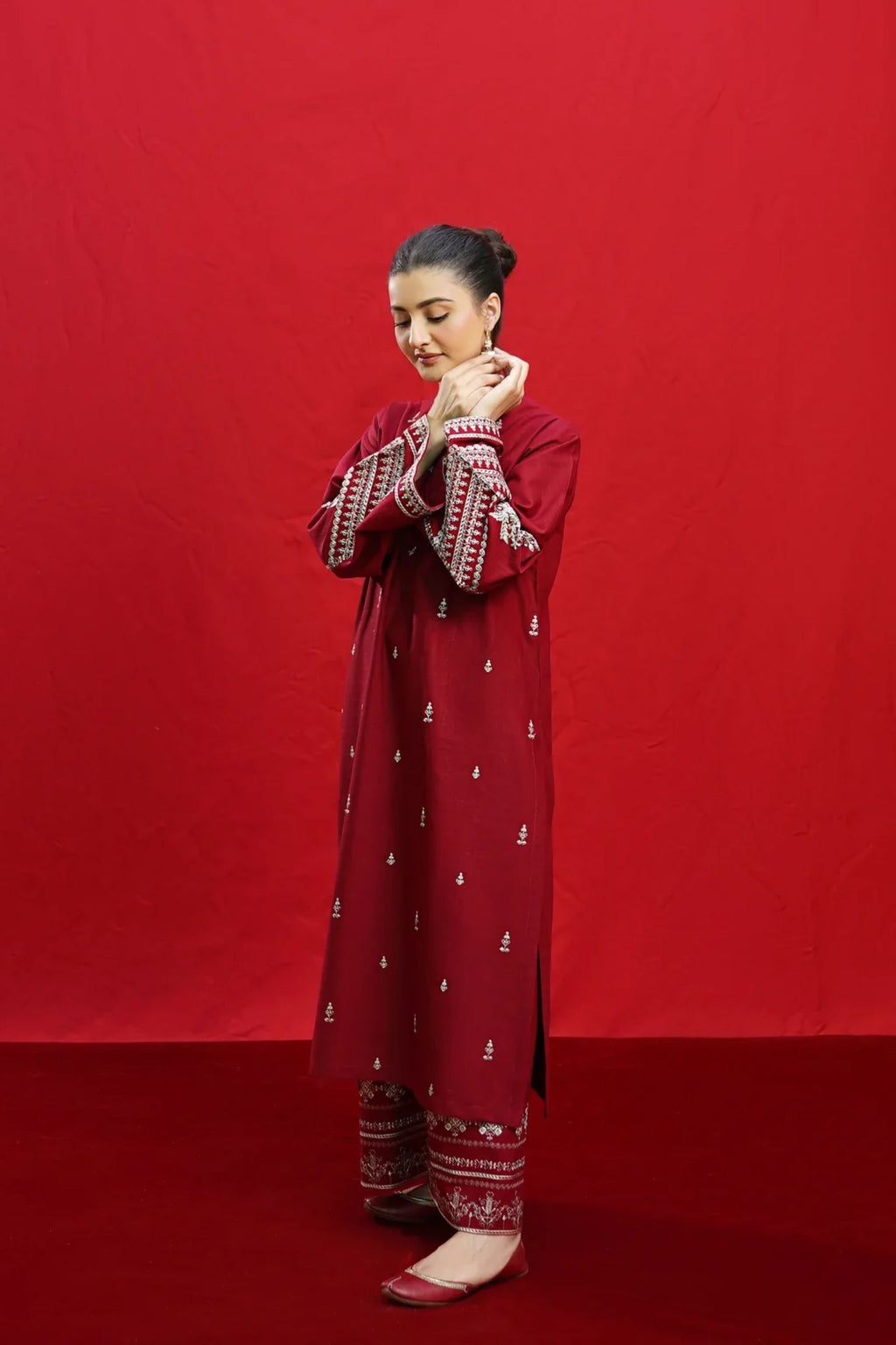 URGE - 2PC LAWN EMB SHIRT WITH LAWN EMB TROUSER - EL5797