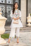 SAHIBAS - 2PC LAWN EMB SHIRT WITH LAWN EMBROIDERED TROUSER - EL5789