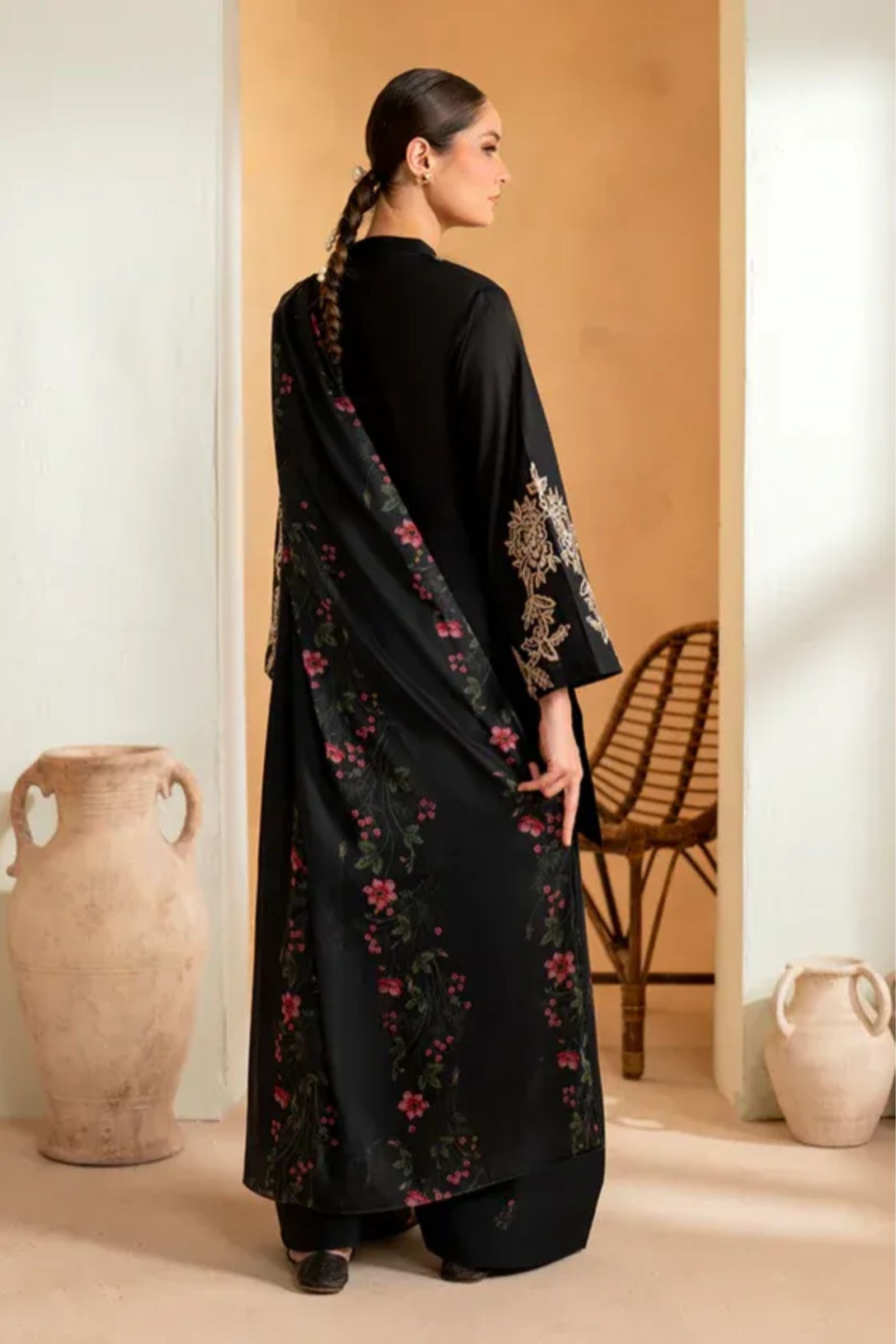 IZNIK - 3PC LAWN EMB SHIRT WITH MONARK PRINTED DUPATTA AND DYED TROUSER - EL1016