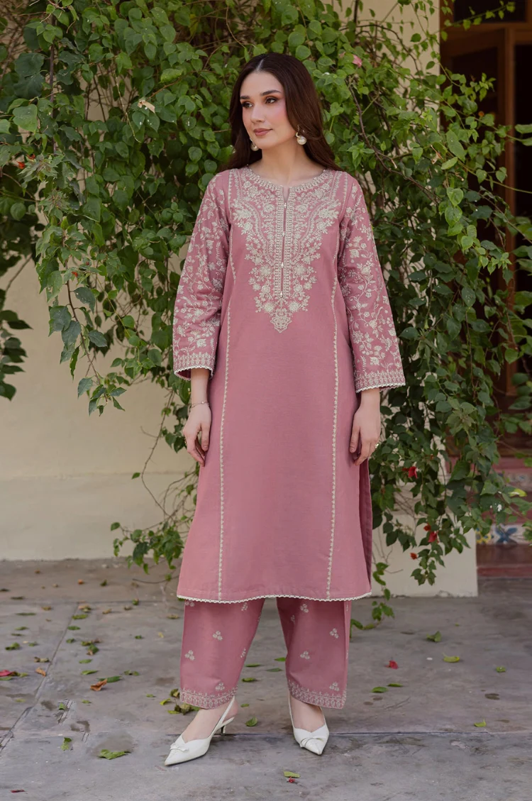 BATIK - 2PC LAWN SEQUIN EMB SHIRT WITH LAWN TROUSER - D 77