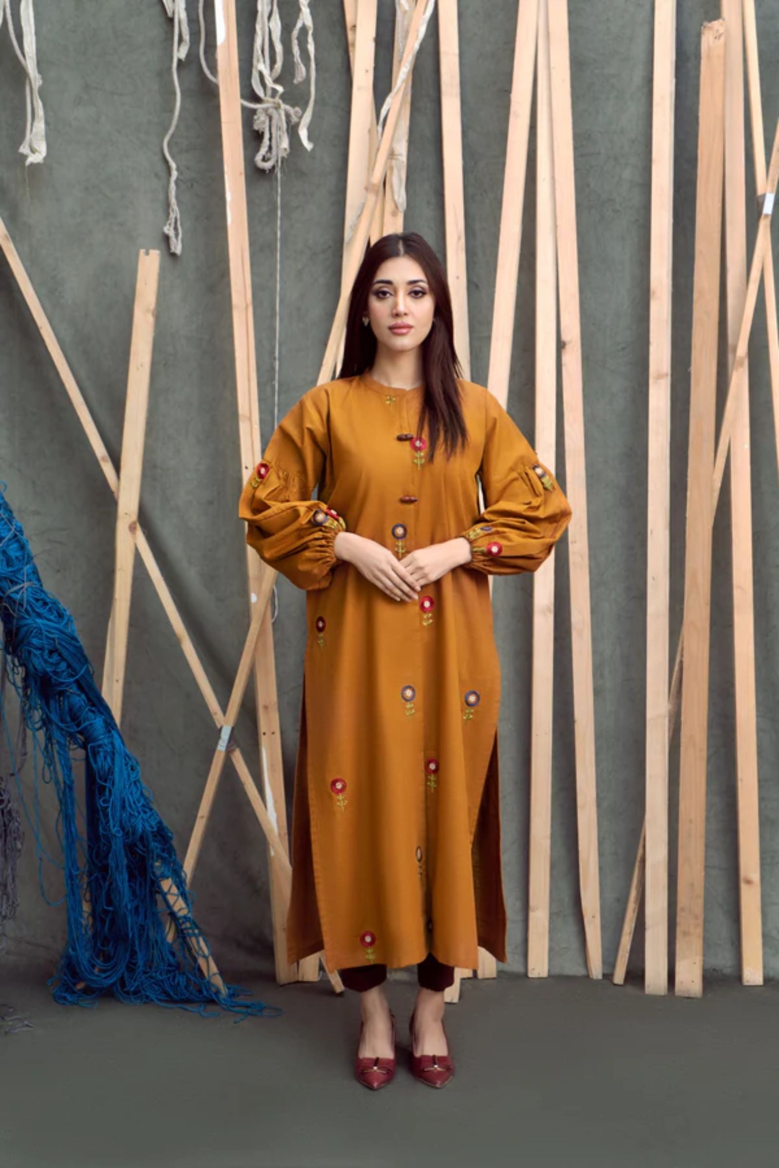 URGE - 2PC LAWN EMB SHIRT WITH LAWN DYED TROUSER - EL151