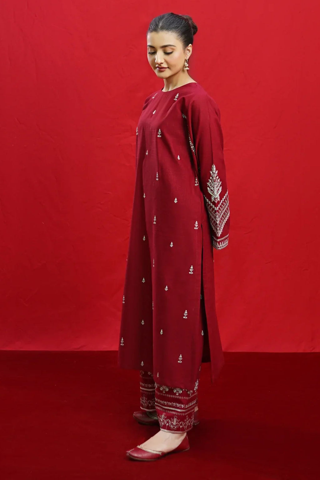 URGE - 2PC LAWN EMB SHIRT WITH LAWN EMB TROUSER - EL5797