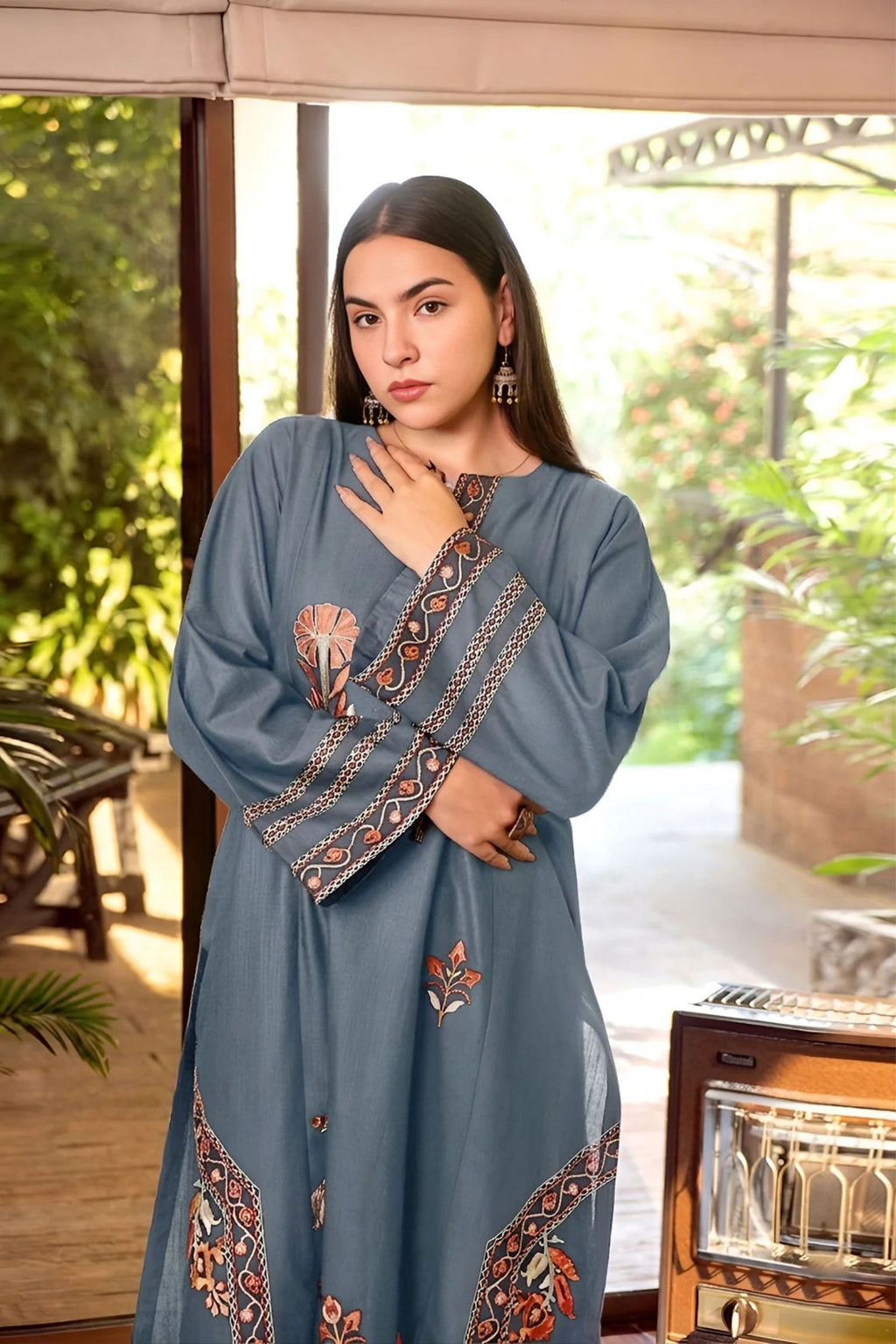 URGE - 2PC LAWN EMB SHIRT WITH LAWN DYED TROUSER - D 84