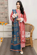 URGE - 3PC LAWN EMB SHIRT WITH MONARK PRINTED DUPATTA AND DYED TROUSER - EL120