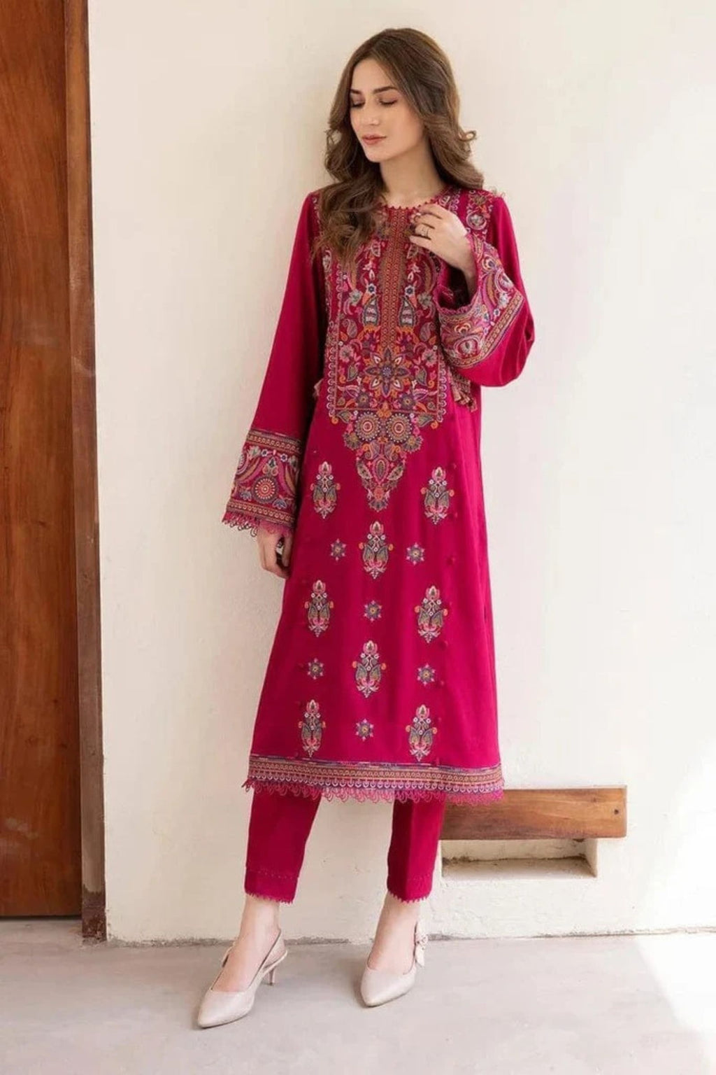 JAZMIN - 2PC LAWN EMB SHIRT WITH LAWN DYED TROUSER - EL5808