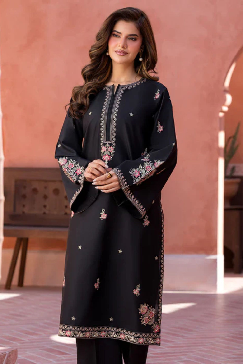 LAAM - 2PC LAWN EMB SHIRT WITH LAWN DYED TROUSER - DR 5826