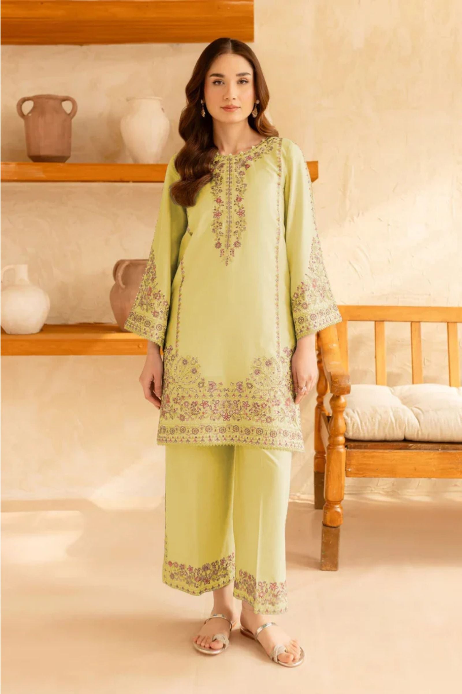BATIK - 2PC LAWN EMB SHIRT WITH LAWN EMB TROUSER - D 15