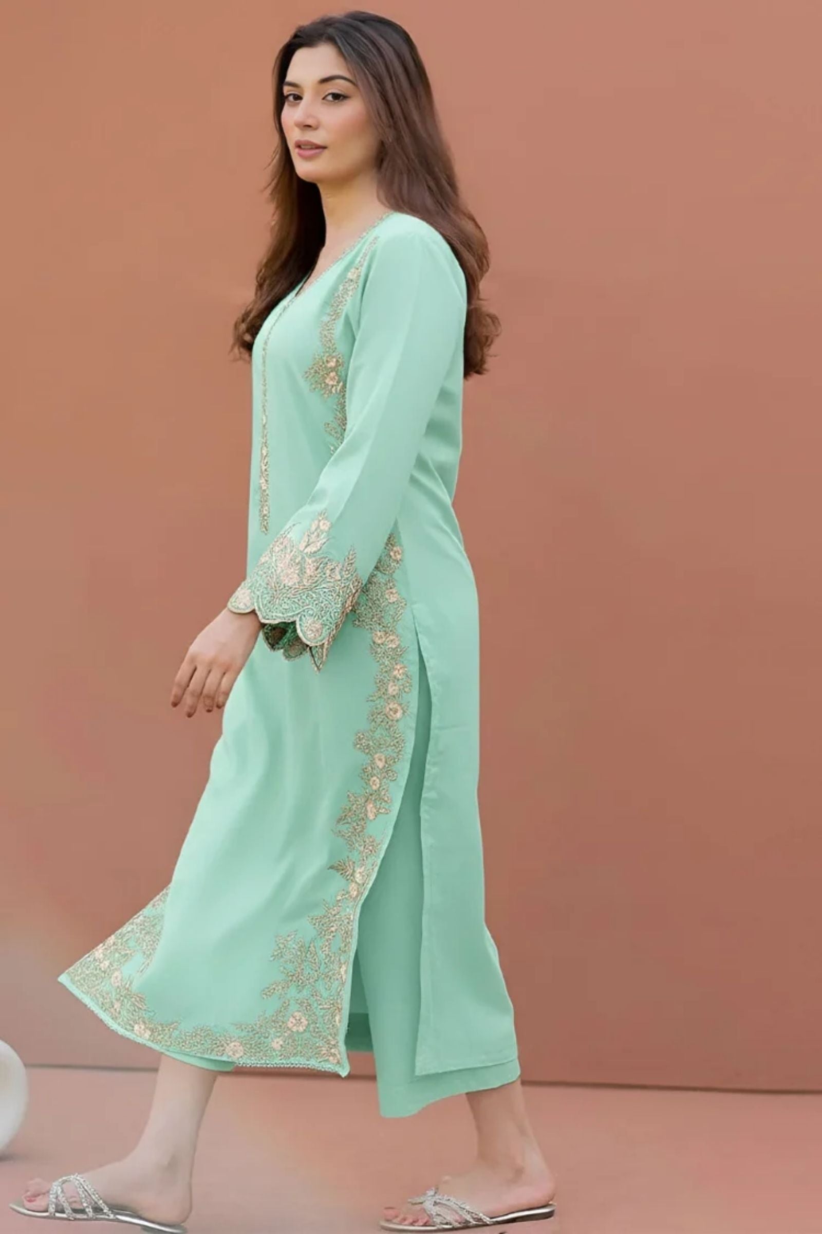 LAJWANTI - 2PC LAWN EMB SHIRT WITH LAWN DYED TROUSER - D 20