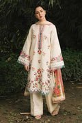 COCO- 3PC LAWN EMB SHIRT WITH MONARK PRINTED DUPATTA AND DYED TROUSER - EL1014