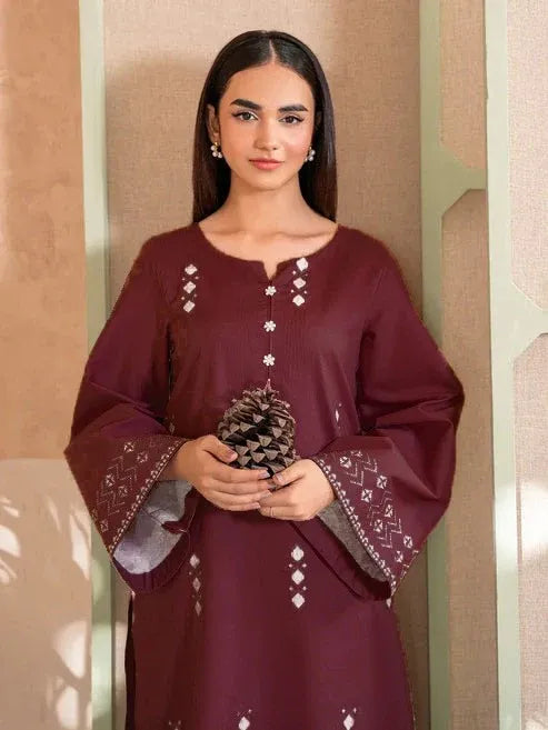 IZEL - 2PC LAWN EMB SHIRT WITH LAWN DYED TROUSER - D 97