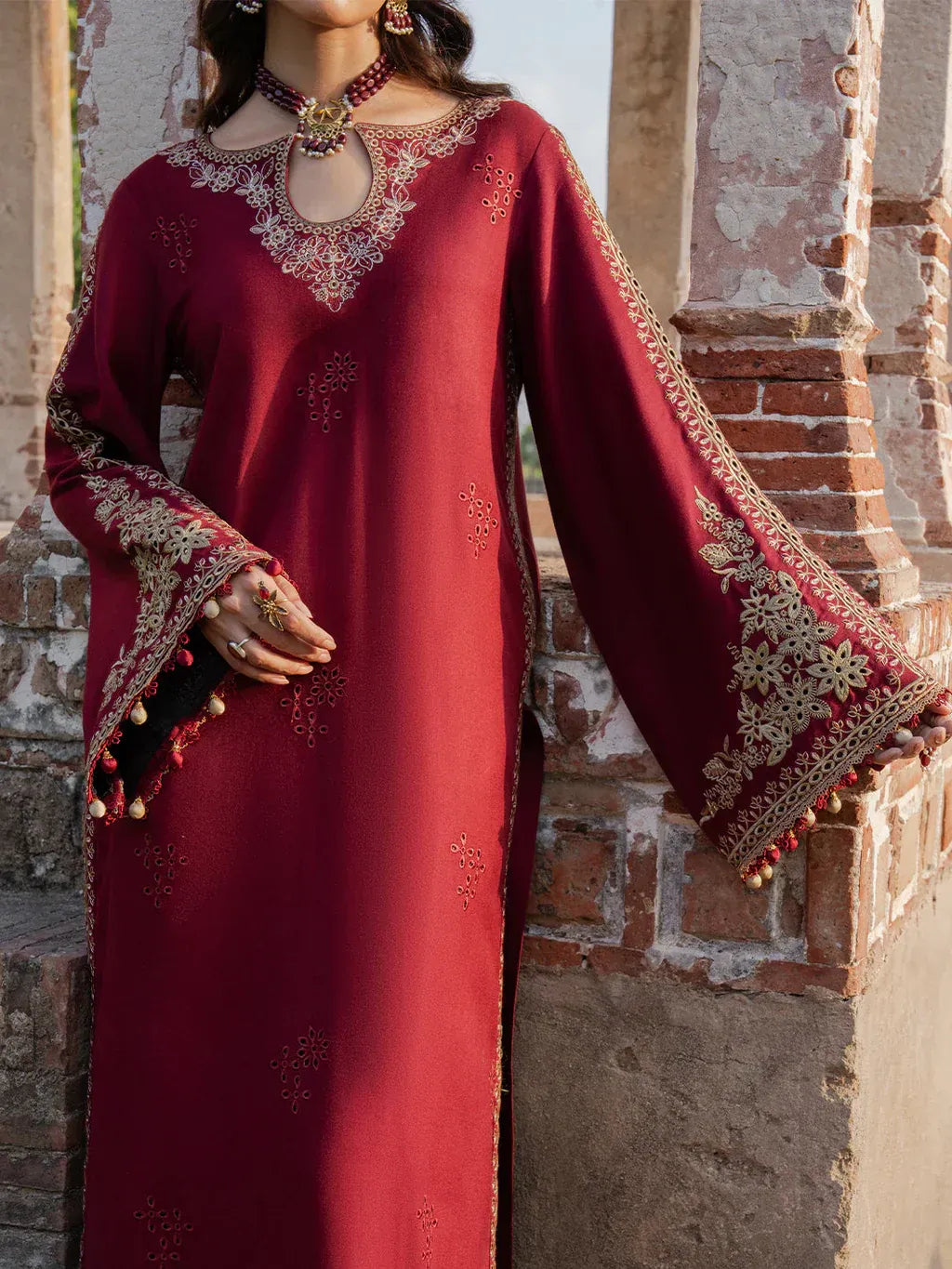IZEL - 3PC LAWN EMB SHIRT WITH MONARK PRINTED DUPATTA AND DYED TROUSER - EL236