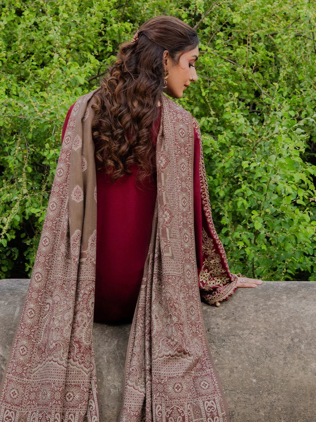IZEL - 3PC LAWN EMB SHIRT WITH MONARK PRINTED DUPATTA AND DYED TROUSER - EL236
