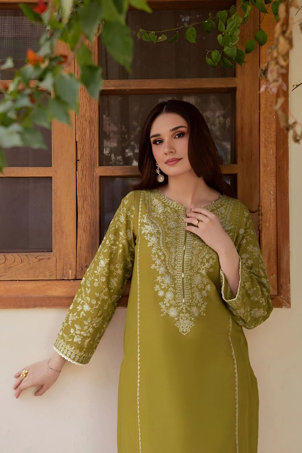 BATIK - 2PC LAWN SEQUIN EMB SHIRT WITH LAWN TROUSER - D 79