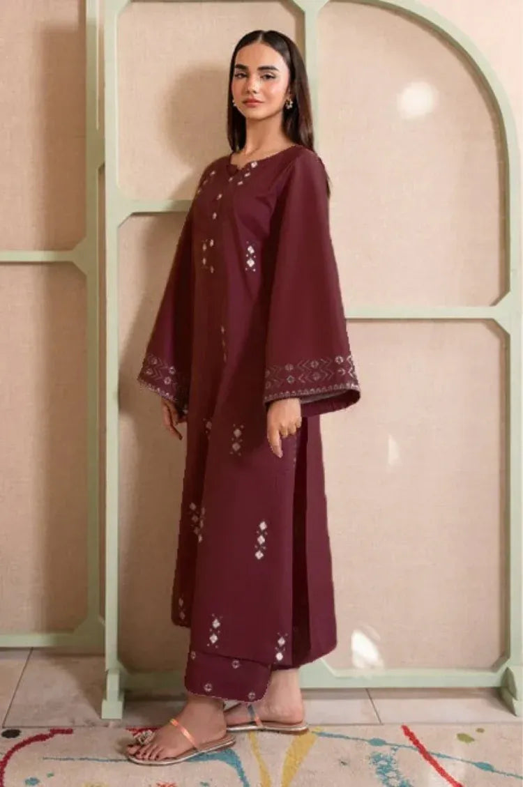 IZEL - 2PC LAWN EMB SHIRT WITH LAWN DYED TROUSER - D 97